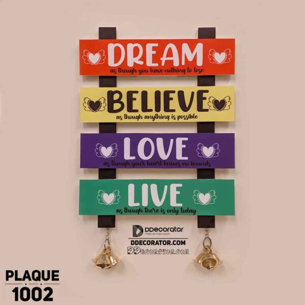 DDecorator Love & Live Wall Plaque Wall Hanging Home Decoration Wall Decoration For Wall And Door - PLAQUE1002
