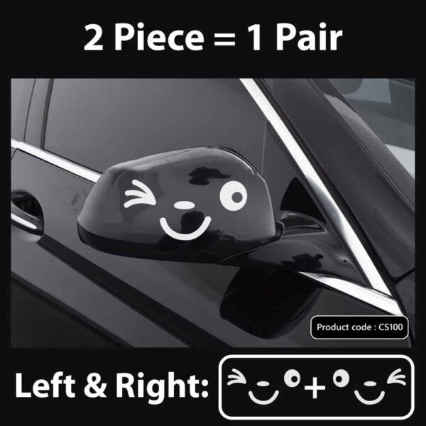 DDecorator Face Blinking to You 2ps - White Car Styling Vinyl Decals Car Decoration Accessories Bumper Car Sticker for Car - CS100