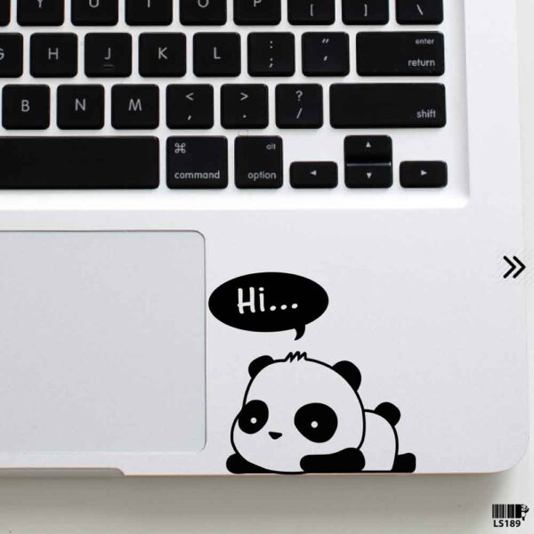 DDecorator Baby Panda Saying Hi Laptop Sticker Laptop Skin And Laptop Vinyl Removable Vinyl Stickers For All Kind Of Laptop - LS189