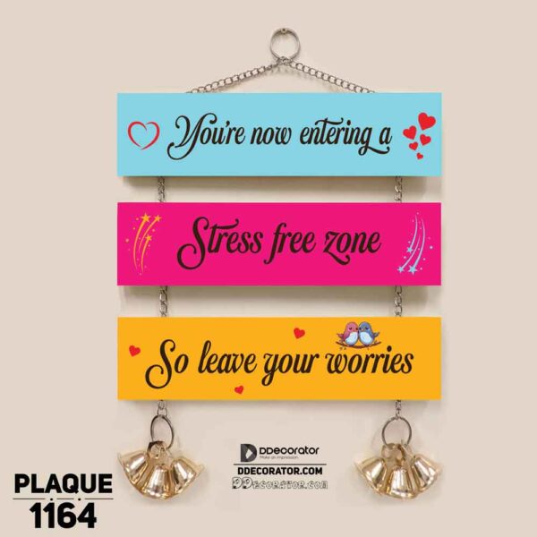 DDecorator Stress Free Zone Wall Hanging Wall Plaque Home Decoration Wall Decoration For Wall And Door - PLAQUE1164