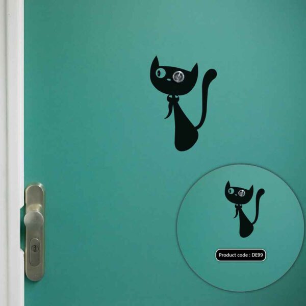 DDecorator Cartoon Excite Cat with One Eye Wall Stickers & Decals Home Decor Wall Decor Removable Vinyl Wall Sticker - DE99