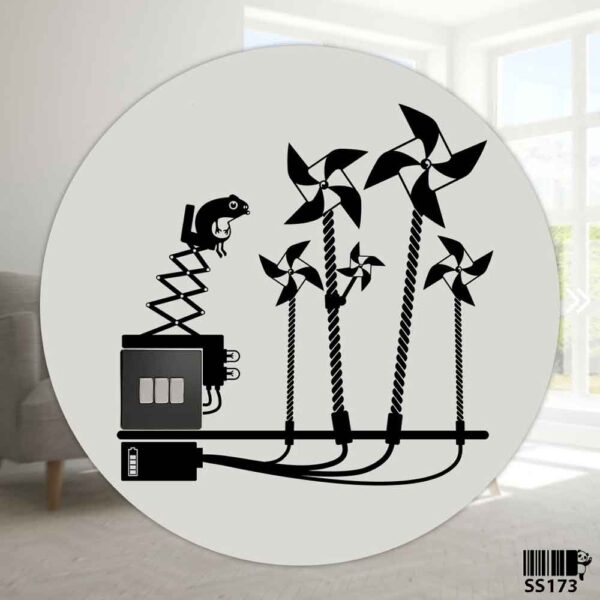DDecorator Eco Reminder Windmills Wall Stickers & Decals Home Decor Wall Decor Removable Vinyl Wall Sticker - SS173