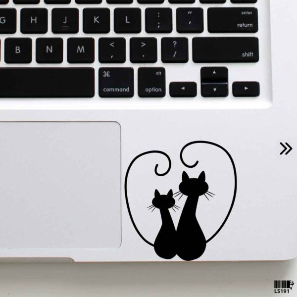 DDecorator Cat Couple (Right) Laptop Sticker Laptop Skin And Laptop Vinyl Removable Vinyl Stickers For All Kind Of Laptop - LS191