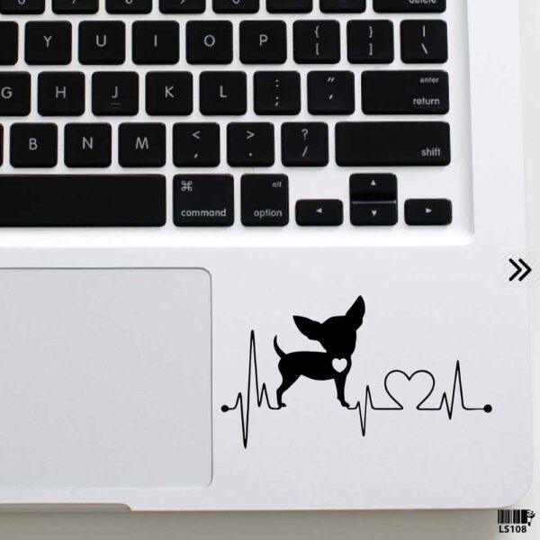 DDecorator Cute Dog & Heartbeat Laptop Sticker Laptop Skin And Laptop Vinyl Removable Vinyl Stickers For All Kind Of Laptop - LS108