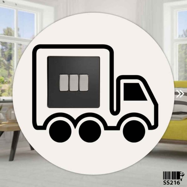 DDecorator Truck with 10 Wheel Wall Stickers & Decals Home Decor Wall Decor Removable Vinyl Wall Sticker - SS216