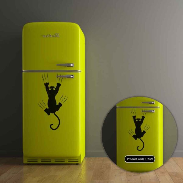 DDecorator Cat Scratching Vinyl Decals High Quality Removable Fridge Sticker - FS99