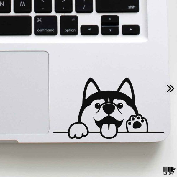 DDecorator Husky Waving with Tongue Out Laptop Sticker Laptop Skin And Laptop Vinyl Removable Vinyl Stickers For All Kind Of Laptop - LS154