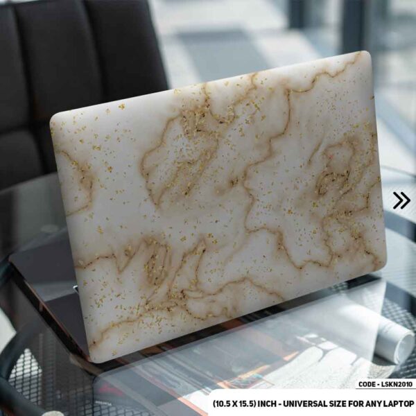 Golden Orange Marble Texture Matte Finished Removable Waterproof Laptop Sticker & Laptop Skin (Including FREE Accessories) - LSKN2010 - DDecorator