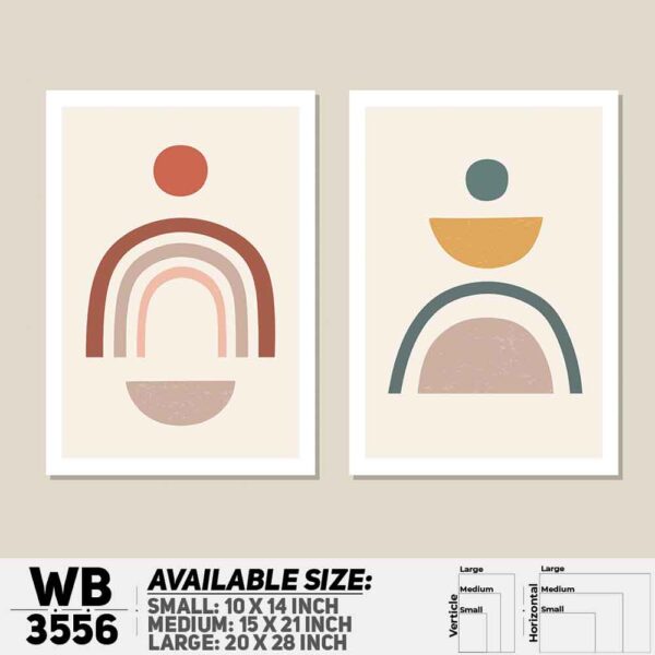 DDecorator Abstract ArtWork (Set of 2) Wall Decoration And Home Decoration PVC Wall Board And Wall Canvas - WB3556