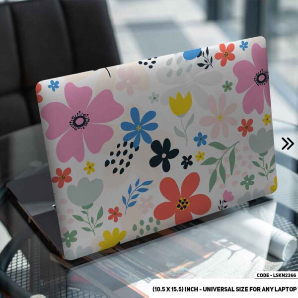 Flower Pattern Floral Design Matte Finished Removable Waterproof Laptop Sticker & Laptop Skin (Including FREE Accessories) - LSKN2366 - DDecorator
