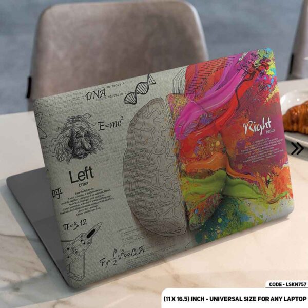 Left Brain & Right Brain Illustration Matte Finished Removable Waterproof Laptop Sticker & Laptop Skin (Including FREE Accessories) - LSKN757 - DDecorator