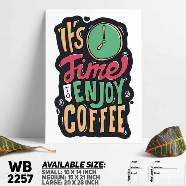 DDecorator It's Time For Coffee - Motivational Wall Decoration And Home Decoration PVC Wall Board And Wall Canvas - WB2257