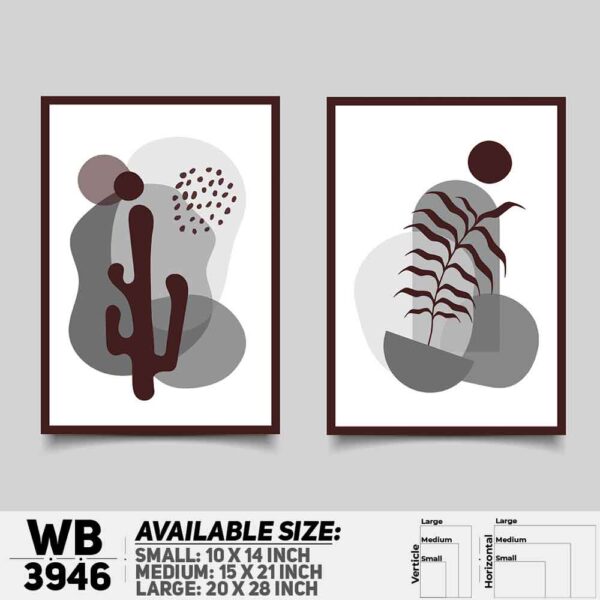 DDecorator Abstract ArtWork (Set of 2) Wall Decoration And Home Decoration PVC Wall Board And Wall Canvas - WB3946