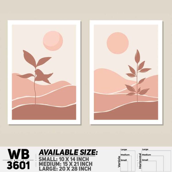 DDecorator Landscape Horizon Art (Set of 2) Wall Decoration And Home Decoration PVC Wall Board And Wall Canvas - WB3601