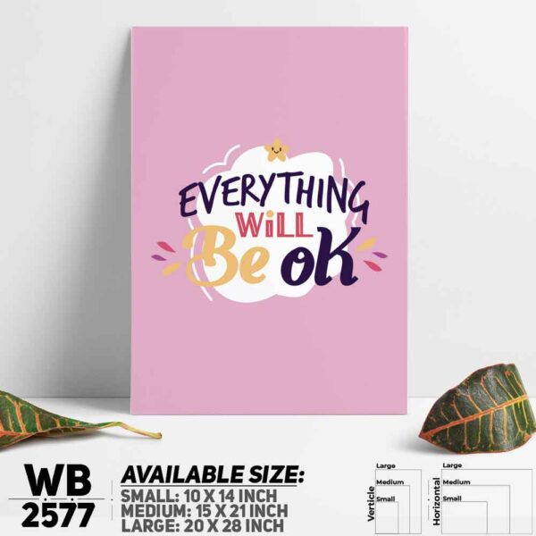 DDecorator Everything Will Be Ok - Motivational Wall Decoration And Home Decoration PVC Wall Board And Wall Canvas - WB2577