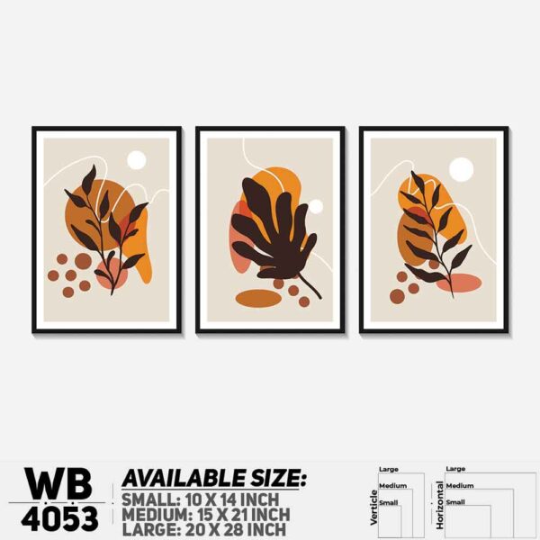 DDecorator Leaf With Abstract Art (Set of 3) Wall Decoration And Home Decoration PVC Wall Board And Wall Canvas - WB4053