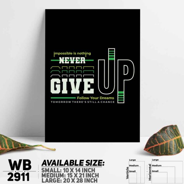 DDecorator Never Give Up - Motivational Wall Decoration And Home Decoration PVC Wall Board And Wall Canvas - WB2911