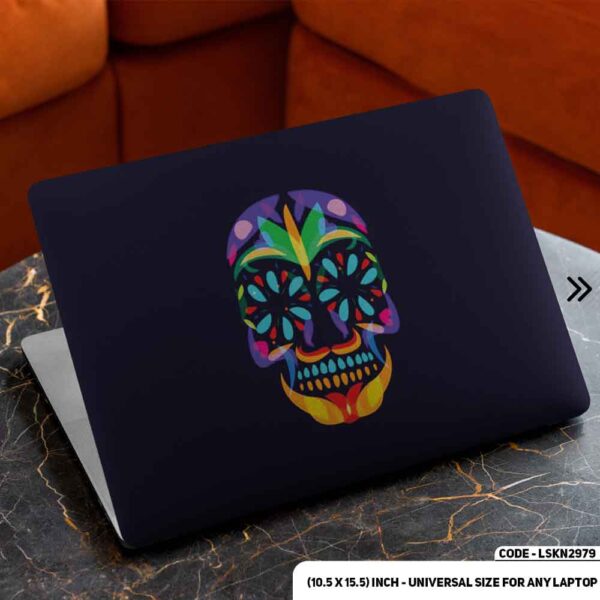 Neon Skeleton In Black Background Matte Finished Removable Waterproof Laptop Sticker & Laptop Skin (Including FREE Accessories) - LSKN2979 - DDecorator