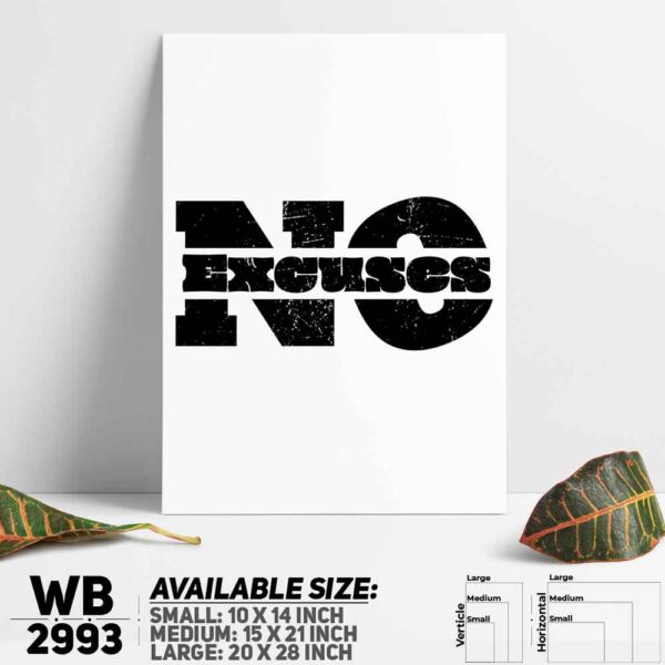 DDecorator No Excuses - Motivational Wall Decoration And Home Decoration PVC Wall Board And Wall Canvas - WB2993