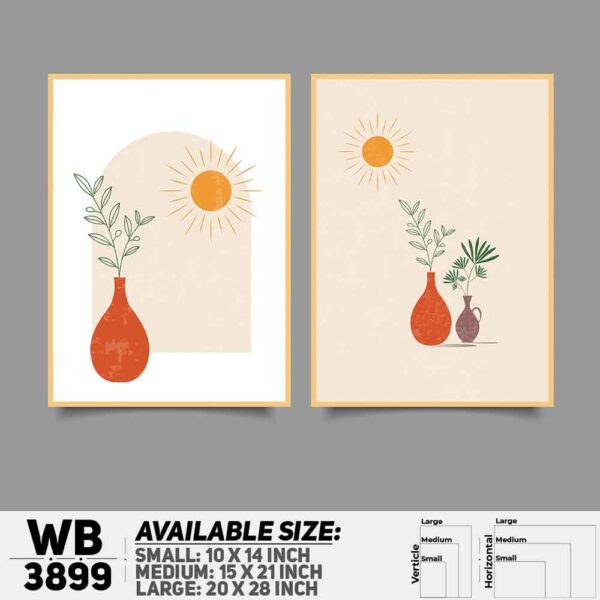 DDecorator Flower And Leaf ArtWork (Set of 2) Wall Decoration And Home Decoration PVC Wall Board And Wall Canvas - WB3899
