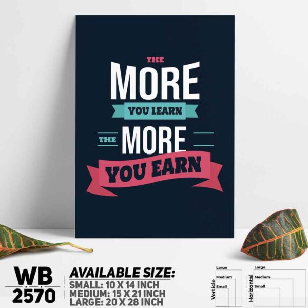 DDecorator Learn More Earn More - Motivational Wall Decoration And Home Decoration PVC Wall Board And Wall Canvas - WB2570
