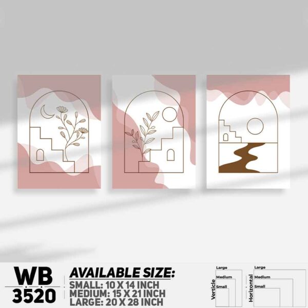 DDecorator Abstract ArtWork (Set of 3) Wall Decoration And Home Decoration PVC Wall Board And Wall Canvas - WB3520
