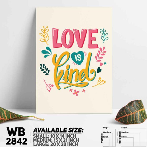 DDecorator Love Is Kind - Motivational Wall Decoration And Home Decoration PVC Wall Board And Wall Canvas - WB2842