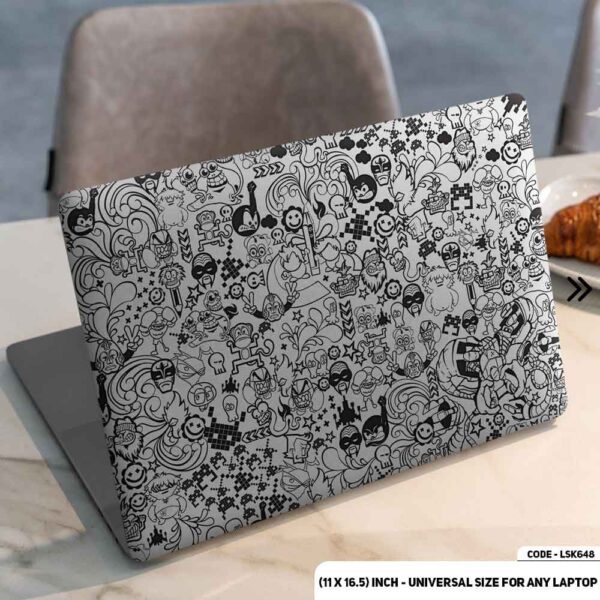Sticker Bombing B/W Matte Finished Removable Waterproof Laptop Sticker & Laptop Skin (Including FREE Accessories) - LSKN648 - DDecorator
