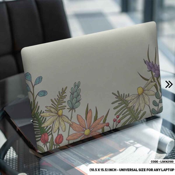 Flower Pattern Floral Design Matte Finished Removable Waterproof Laptop Sticker & Laptop Skin (Including FREE Accessories) - LSKN2100 - DDecorator