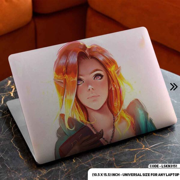 Digital Fantacy Anime Cartoon Art Illustration Matte Finished Removable Waterproof Laptop Sticker & Laptop Skin (Including FREE Accessories) - LSKN3151 - DDecorator
