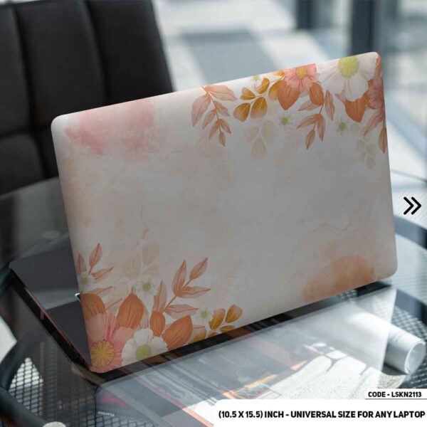 Flower Pattern Floral Design Matte Finished Removable Waterproof Laptop Sticker & Laptop Skin (Including FREE Accessories) - LSKN2113 - DDecorator