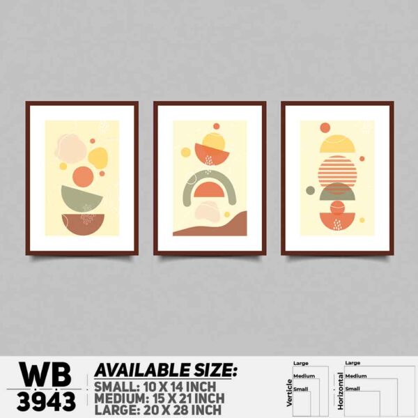 DDecorator Abstract ArtWork (Set of 3) Wall Decoration And Home Decoration PVC Wall Board And Wall Canvas - WB3943