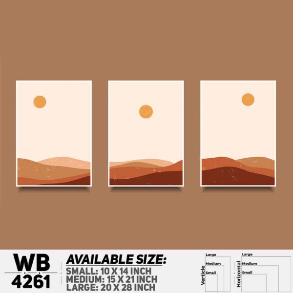 DDecorator Landscape & Horizon Design (Set of 3) Wall Decoration And Home Decoration PVC Wall Board And Wall Canvas - WB4261