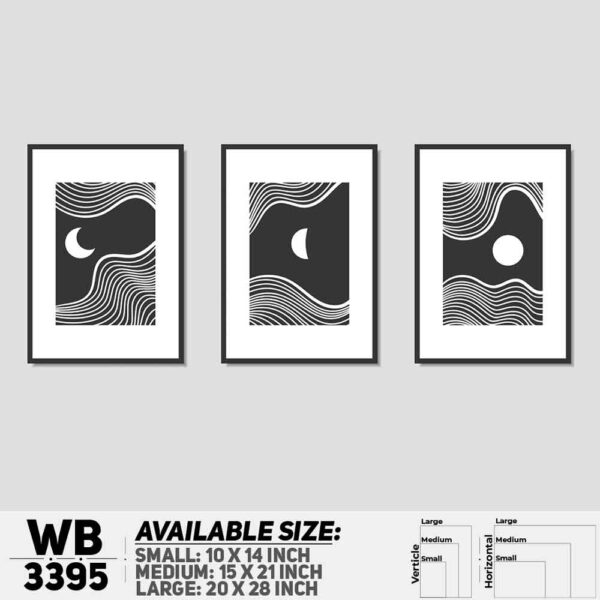 DDecorator Abstract ArtWork (Set of 3) Wall Decoration And Home Decoration PVC Wall Board And Wall Canvas - WB3395