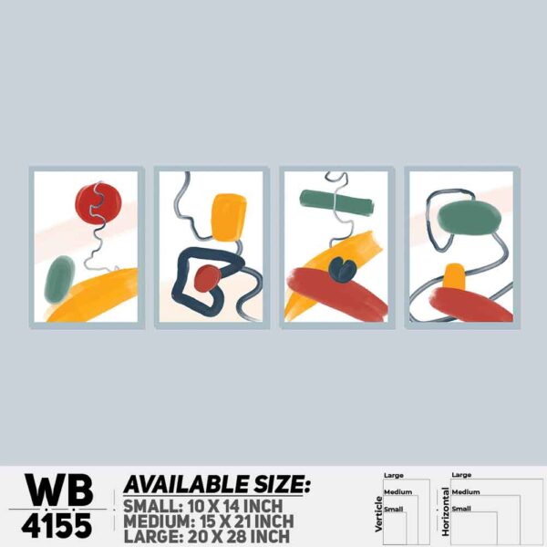DDecorator Abstract Art (Set of 4) Wall Decoration And Home Decoration PVC Wall Board And Wall Canvas - WB4155