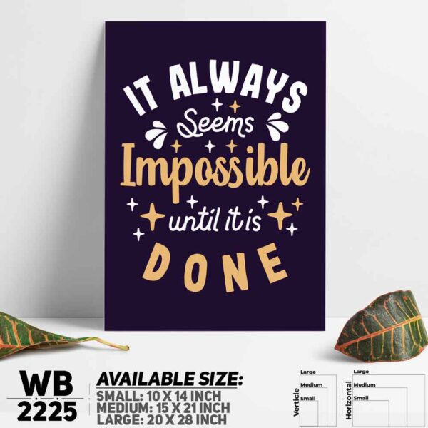 DDecorator It's Not Impossible - Motivational Wall Decoration And Home Decoration PVC Wall Board And Wall Canvas - WB2225