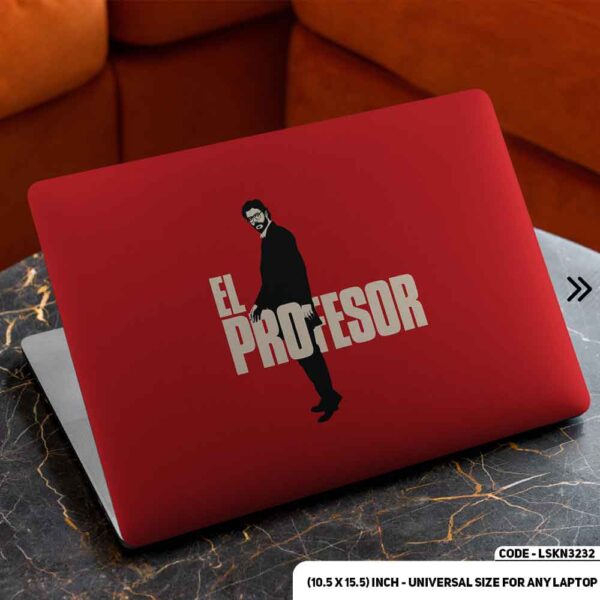 Professor - Money Heist Matte Finished Removable Waterproof Laptop Sticker & Laptop Skin (Including FREE Accessories) - LSKN3232 - DDecorator