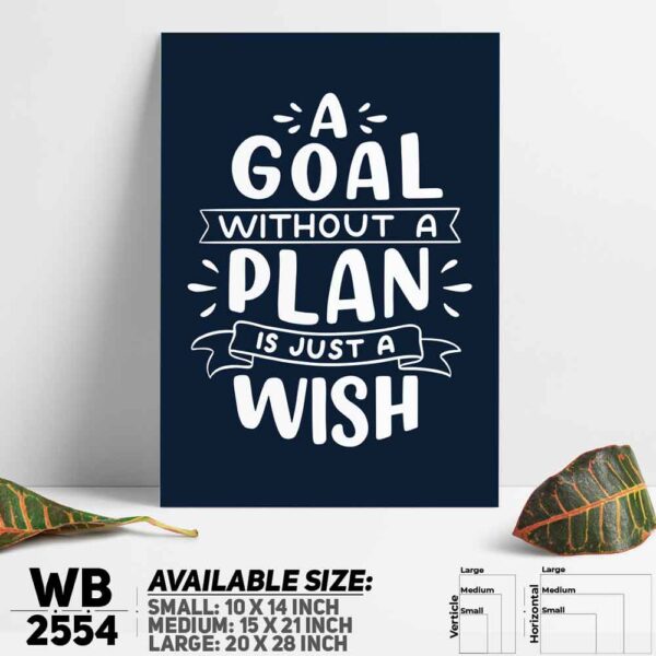 DDecorator Goal Plan Wish - Motivational Wall Decoration And Home Decoration PVC Wall Board And Wall Canvas - WB2554