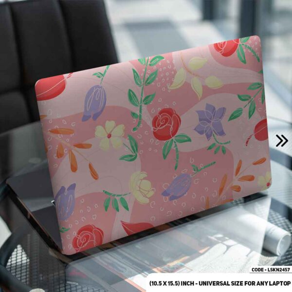 Flower Pattern Floral Design Matte Finished Removable Waterproof Laptop Sticker & Laptop Skin (Including FREE Accessories) - LSKN2457 - DDecorator