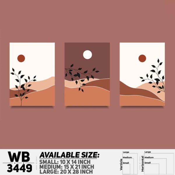 DDecorator Landscape Horizon Art (Set of 3) Wall Decoration And Home Decoration PVC Wall Board And Wall Canvas - WB3449