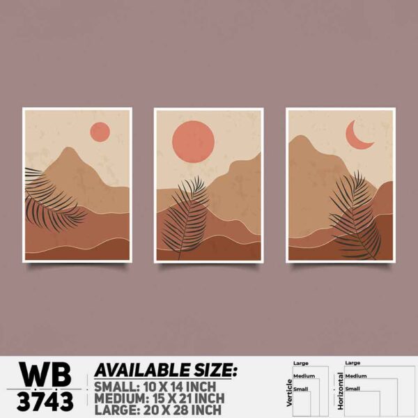 DDecorator Landscape Horizon Art (Set of 3) Wall Decoration And Home Decoration PVC Wall Board And Wall Canvas - WB3743
