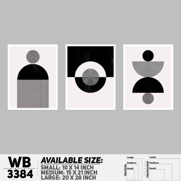 DDecorator Abstract ArtWork (Set of 3) Wall Decoration And Home Decoration PVC Wall Board And Wall Canvas - WB3384