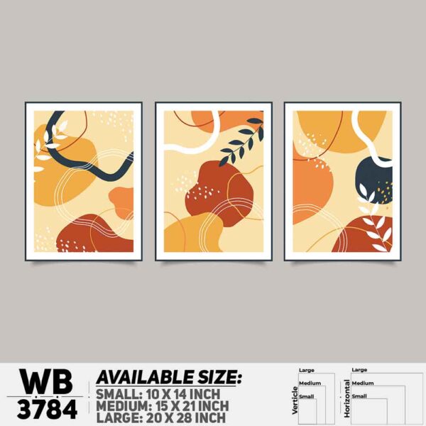 DDecorator Flower And Leaf ArtWork (Set of 3) Wall Decoration And Home Decoration PVC Wall Board And Wall Canvas - WB3784