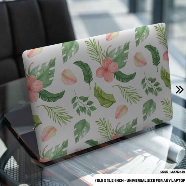 Flower Pattern Floral Design Matte Finished Removable Waterproof Laptop Sticker & Laptop Skin (Including FREE Accessories) - LSKN2429 - DDecorator