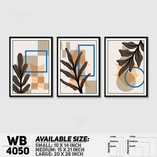 DDecorator Leaf With Abstract Art (Set of 3) Wall Decoration And Home Decoration PVC Wall Board And Wall Canvas - WB4050