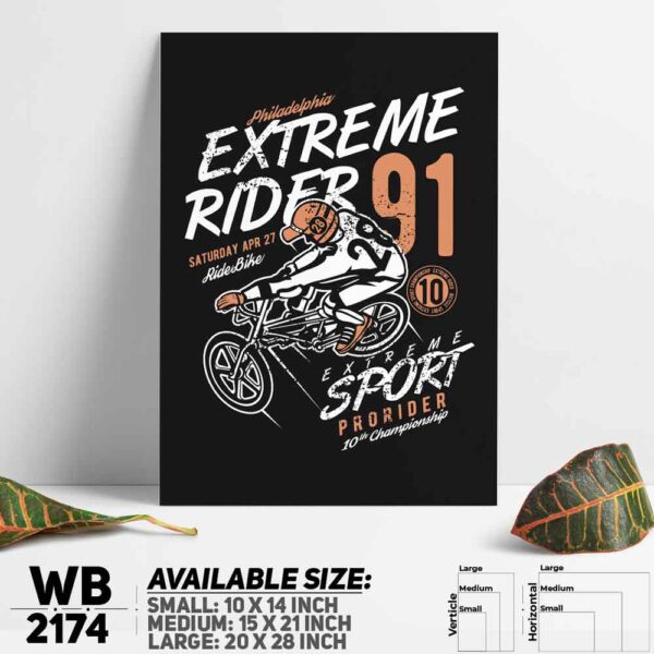 DDecorator Extream Rider - Motivational Wall Decoration And Home Decoration PVC Wall Board And Wall Canvas - WB2174
