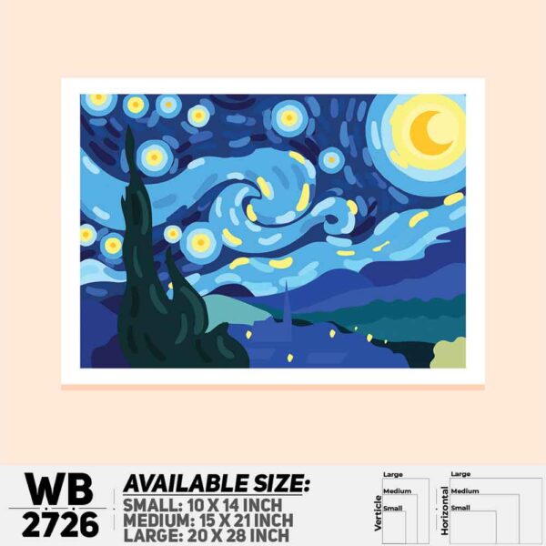 DDecorator The Starry Night Digital Painting Digital Art Wall Decoration And Home Decoration PVC Wall Board And Wall Canvas - WB2726