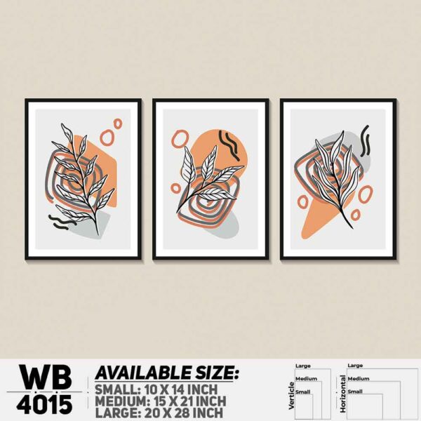 DDecorator Leaf With Abstract Art (Set of 3) Wall Decoration And Home Decoration PVC Wall Board And Wall Canvas - WB4015