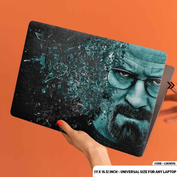 Glass Breaking Effect On Breaking Bad  Matte Finished Removable Waterproof Laptop Sticker & Laptop Skin (Including FREE Accessories) - LSKN516 - DDecorator