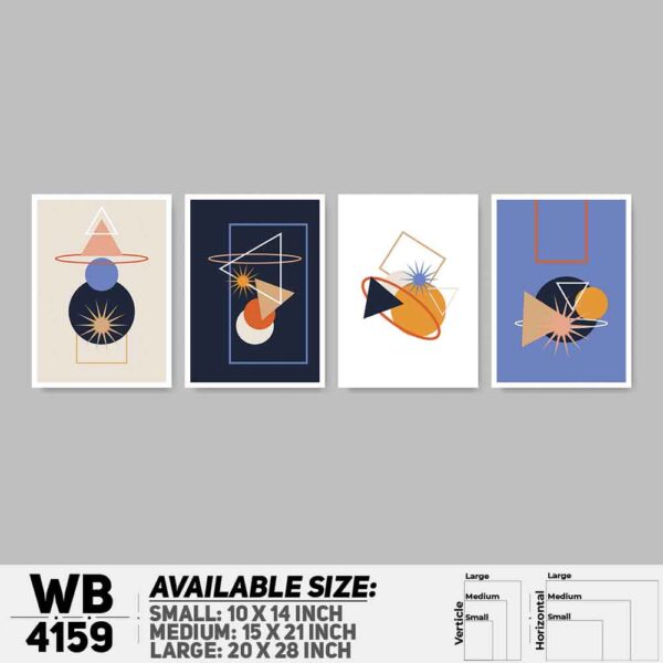 DDecorator Abstract Art (Set of 4) Wall Decoration And Home Decoration PVC Wall Board And Wall Canvas - WB4159